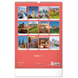 Nástěnný kalendář Praha 2024, 33 x 46 cm