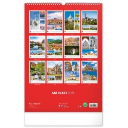 Nástěnný kalendář Má vlast 2024, 33 x 46 cm