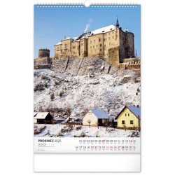Nástěnný kalendář Hrady a zámky 2024, 33 x 46 cm