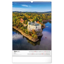 Nástěnný kalendář Hrady a zámky 2024, 33 x 46 cm