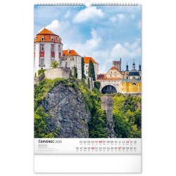 Nástěnný kalendář Hrady a zámky 2024, 33 x 46 cm