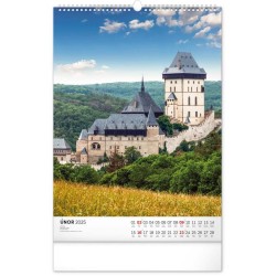 Nástěnný kalendář Hrady a zámky 2024, 33 x 46 cm