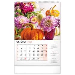 Nástenný kalendár Kvety 2024, 33 x 46 cm