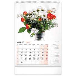 Nástenný kalendár Kvety 2024, 33 x 46 cm