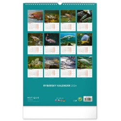 Nástenný kalendár Rybársky 2024, 33 x 46 cm