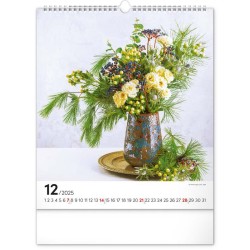 Nástěnný kalendář Květiny 2024, 30 x 34 cm