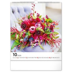 Nástěnný kalendář Květiny 2024, 30 x 34 cm