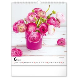 Nástěnný kalendář Květiny 2024, 30 x 34 cm