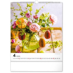 Nástěnný kalendář Květiny 2024, 30 x 34 cm