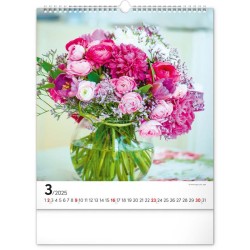 Nástěnný kalendář Květiny 2024, 30 x 34 cm