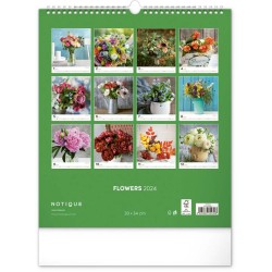 Nástěnný kalendář Květiny 2024, 30 x 34 cm