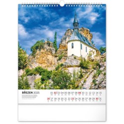 Nástěnný kalendář Česká republika 2024, 30 x 34 cm