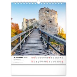 Nástenný kalendár Pamätihodnosti Slovenska 2024, 30 x 34 cm