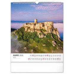 Nástenný kalendár Pamätihodnosti Slovenska 2024, 30 x 34 cm