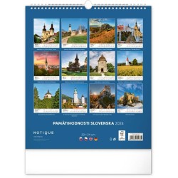 Nástenný kalendár Pamätihodnosti Slovenska 2024, 30 x 34 cm