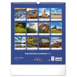 Nástenný kalendár Čarokrásne Slovensko 2024, 30 x 34 cm