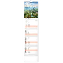 Nástěnný kalendář Krajina 2024, 12 x 48 cm