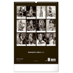 Nástěnný kalendář Romantic Girls - Martin Šebesta 2024, 33 x 46 cm