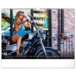 Nástěnný kalendář Girls a Bikes 2024, 48 x 33 cm