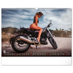 Nástěnný kalendář Girls a Bikes 2024, 48 x 33 cm