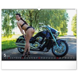 Nástěnný kalendář Girls a Bikes 2024, 48 x 33 cm