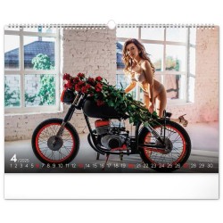 Nástěnný kalendář Girls a Bikes 2024, 48 x 33 cm