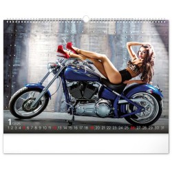 Nástěnný kalendář Girls a Bikes 2024, 48 x 33 cm