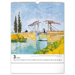 Nástěnný kalendář Vincent van Gogh 2024, 30 x 34 cm