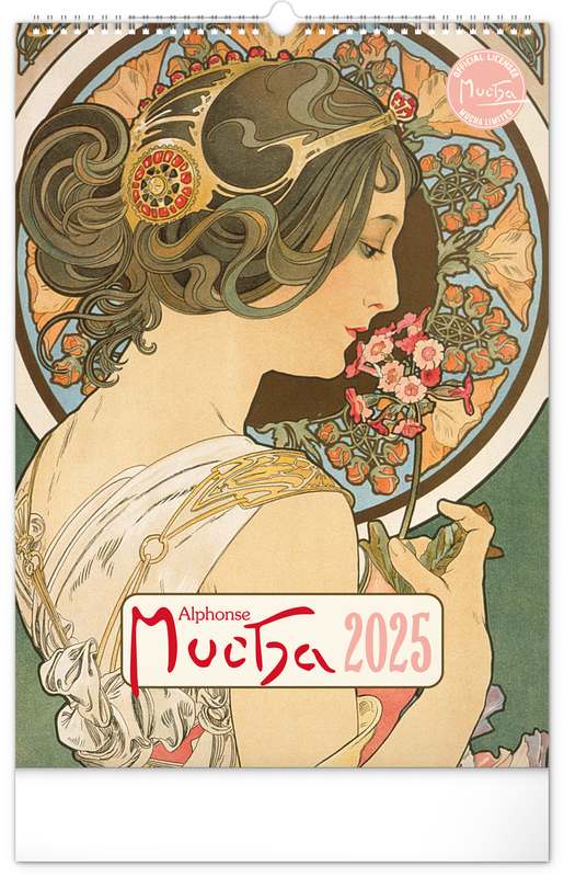 Nástěnný kalendář Alfons Mucha 2024, 33 x 46 cm