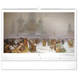 Nástěnný kalendář Slovanská epopej - Alfons Mucha 2024, 48 x 33 cm