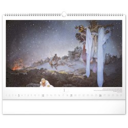 Nástěnný kalendář Slovanská epopej - Alfons Mucha 2024, 48 x 33 cm