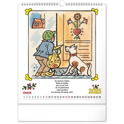 Nástěnný kalendář Josef Lada - Říkadla 2024, 30 x 34 cm