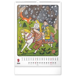 Nástěnný kalendář Josef Lada - Měsíce 2024, 33 x 46 cm