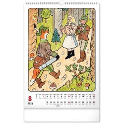 Nástěnný kalendář Josef Lada - Měsíce 2024, 33 x 46 cm