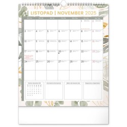 Nástěnný plánovací kalendář Květy 2024, 30 x 34 cm