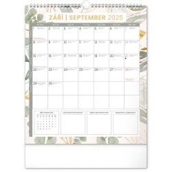 Nástěnný plánovací kalendář Květy 2024, 30 x 34 cm