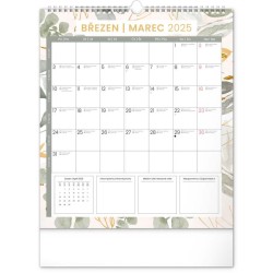 Nástěnný plánovací kalendář Květy 2024, 30 x 34 cm