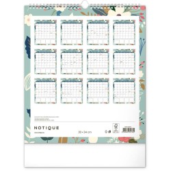 Nástěnný plánovací kalendář Květy 2024, 30 x 34 cm