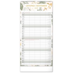 Nástěnný plánovací kalendář Květy 2024, 21 x 42 cm