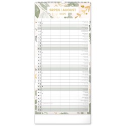 Nástěnný plánovací kalendář Květy 2024, 21 x 42 cm