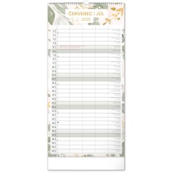 Nástěnný plánovací kalendář Květy 2024, 21 x 42 cm