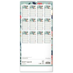 Nástěnný plánovací kalendář Květy 2024, 21 x 42 cm