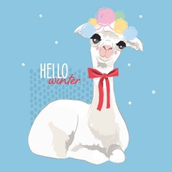 Poznámkový kalendář Šťastné lamy 2024, 30 x 30 cm