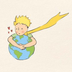 Poznámkový kalendář Malý princ 2024, 30 x 30 cm