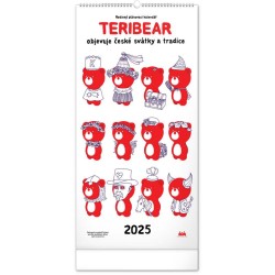 Rodinný plánovací kalendář TERIBEAR 2024, 21 x 42 cm