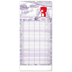 Rodinný plánovací kalendář TERIBEAR 2024, 21 x 42 cm