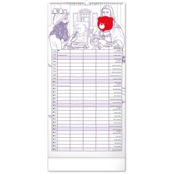 Rodinný plánovací kalendář TERIBEAR 2024, 21 x 42 cm