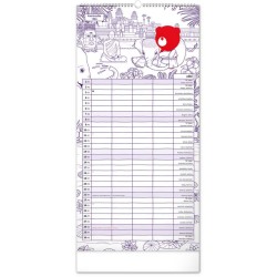 Rodinný plánovací kalendář TERIBEAR 2024, 21 x 42 cm