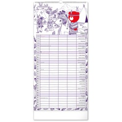 Rodinný plánovací kalendář TERIBEAR 2024, 21 x 42 cm