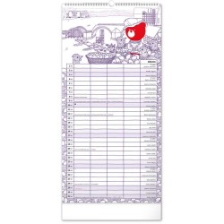 Rodinný plánovací kalendář TERIBEAR 2024, 21 x 42 cm